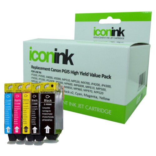 Canon CLi8 and PGI5 Value Pack of 5 - Compatible
