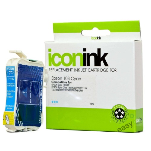 Epson 103 Cyan Ink Cartridge 815 Pages - Compatible Epson 103 Cyan Ink Cartridge 815 Pages - Compatible