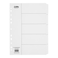 Cardboard Dividers 5 Tab White Cardboard Dividers 5 Tab White
