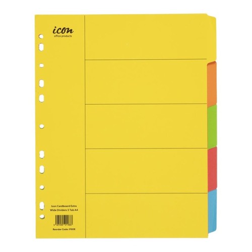 Cardboard Dividers Extra Wide 5 Tab Coloured Cardboard Dividers Extra Wide 5 Tab Coloured