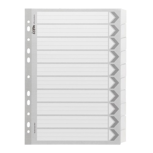 Cardboard Dividers with Reinforced Tabs 10 Tab White Cardboard Dividers with Reinforced Tabs 10 Tab White