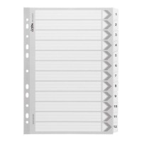 Cardboard Indices with Reinforced Tabs 1-12 White Cardboard Indices with Reinforced Tabs 1-12 White