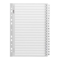 Cardboard Indices with Reinforced Tabs 1-20 White Cardboard Indices with Reinforced Tabs 1-20 White