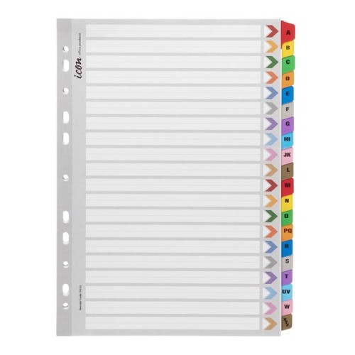 Cardboard Indices with Reinforced Tabs A-Z Coloured