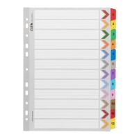 Cardboard Indices with Reinforced Tabs 1-12 Coloured Cardboard Indices with Reinforced Tabs 1-12 Coloured