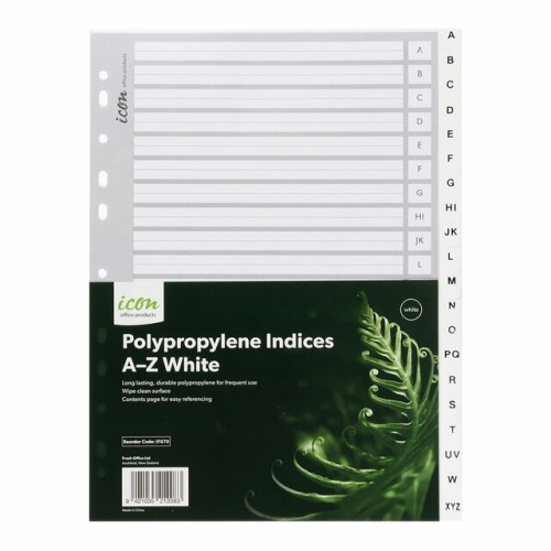 PP Indices A-Z White PP Indices A-Z White