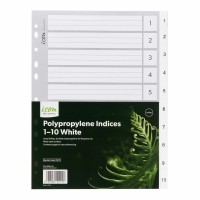 PP Indices 1-10 White PP Indices 1-10 White