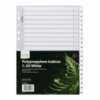 PP Indices 1-20 White PP Indices 1-20 White