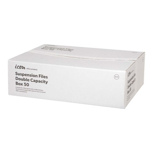 50 Suspension Files Double Capacity - 405 mm x 240 mm Green Foolscap