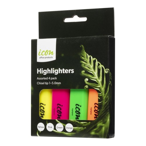 Highlighter Chisel Tip Asst Pack 4 Highlighter Chisel Tip Asst Pack 4