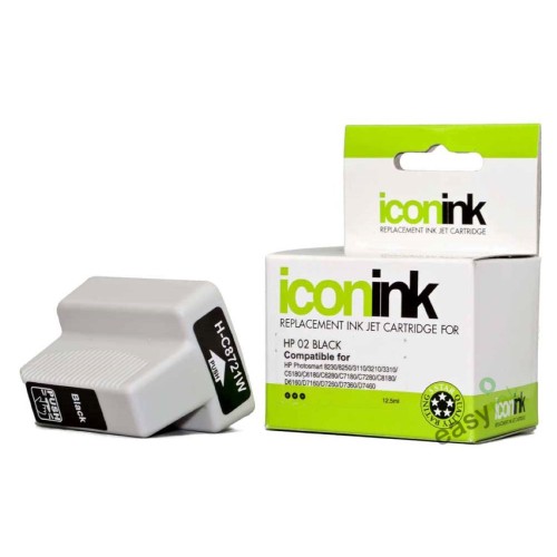 HP 02 C8721WA Black Ink Cartridge - Compatible