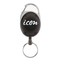 Retractable Snap Lock Key and ID Card Holder Charcoal Single