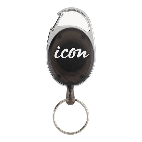 Retractable Snap Lock Key and ID Card Holder Charcoal Single