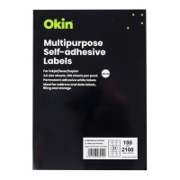 100 A4 Adhesive Label Sheets 63.5mm x 38.1mm - 21 Per Page