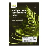 100 A4 Adhesive Label Sheets 70mm x 29.7mm - 30 Per Page