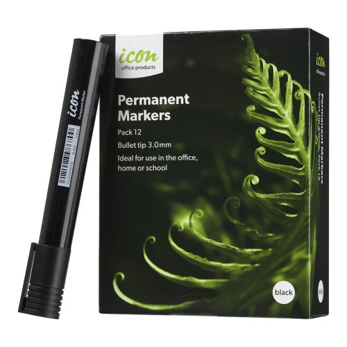 12-Pack Permanent Marker Bullet Tip Black 12-Pack Permanent Marker Bullet Tip Black