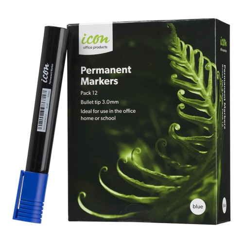 12-Pack Permanent Marker Bullet Tip Blue 12-Pack Permanent Marker Bullet Tip Blue