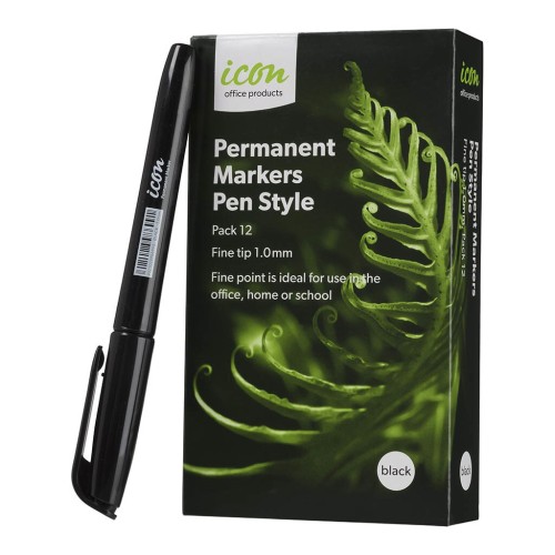 12-Pack Permanent Marker Pen Style Black 12-Pack Permanent Marker Pen Style Black