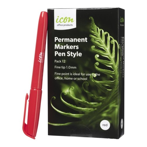12-Pack Permanent Marker Pen Style Red 12-Pack Permanent Marker Pen Style Red