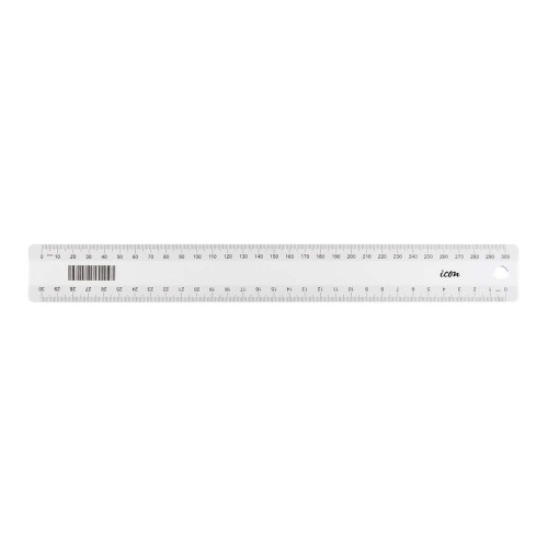 25-Pack Icon Ruler Clear 30cm