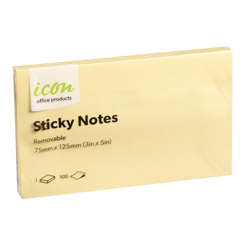12-Pack Sticky Notes 75mm x 125mm Yellow 12-Pack Sticky Notes 75mm x 125mm Yellow