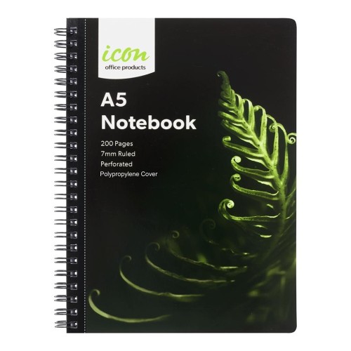 3-Pack Spiral Notebook A5 PP Cover Black 200 pg 3-Pack Spiral Notebook A5 PP Cover Black 200 pg
