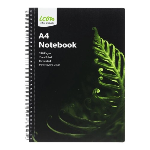 3-Pack Spiral Notebook A4 PP Cover Black 240 pg 3-Pack Spiral Notebook A4 PP Cover Black 240 pg
