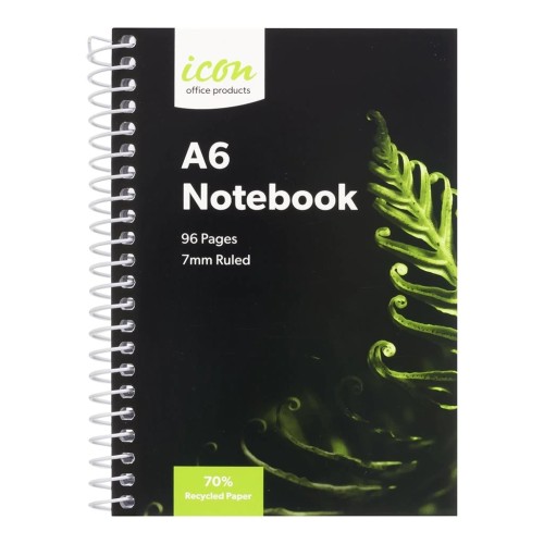 3-Pack Spiral Notebook A6 Soft cover 96 pg 70% Recycled 3-Pack Spiral Notebook A6 Soft cover 96 pg 70% Recycled