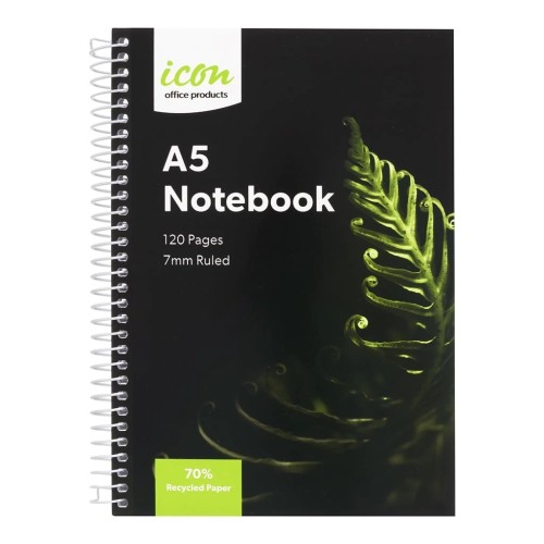 3-Pack Spiral Notebook A5 Soft cover 120 pg 70% Recycled 3-Pack Spiral Notebook A5 Soft cover 120 pg 70% Recycled