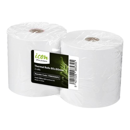 2 Thermal Rolls 65gsm 80mm x 80mm x 65.9m