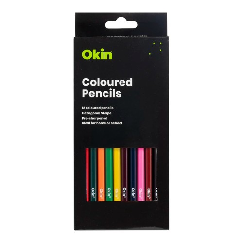 Okin Coloured Pencils, Pack of 12 Okin Coloured Pencils, Pack of 12