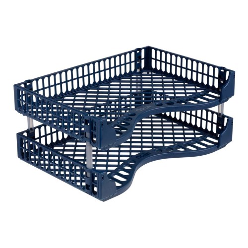 2 x Okin Blue Document Trays 395mm x 260mm x 60mm 2 x Okin Blue Document Trays 395mm x 260mm x 60mm