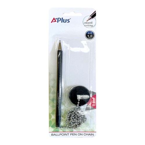 A+Plus Ballpoint Pen on Chain Blue A+Plus Ballpoint Pen on Chain Blue