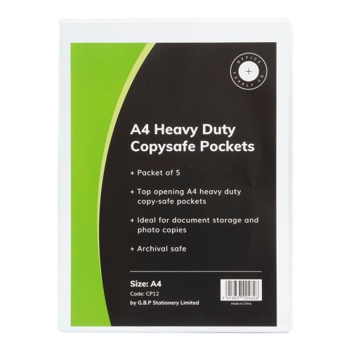 5 OSC Copysafe Pockets Heavy Duty Unpunched 190 Micron A4 5 OSC Copysafe Pockets Heavy Duty Unpunched 190 Micron A4