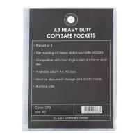 5 Copysafe Pockets Heavy Duty 190 Micron A3 5 Copysafe Pockets Heavy Duty 190 Micron A3