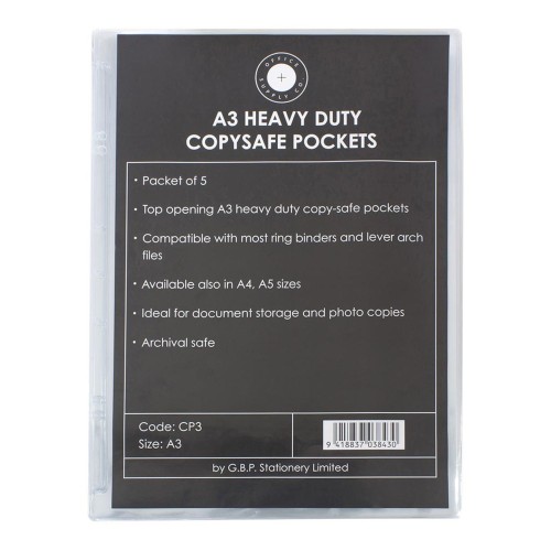 5 Copysafe Pockets Heavy Duty 190 Micron A3 5 Copysafe Pockets Heavy Duty 190 Micron A3