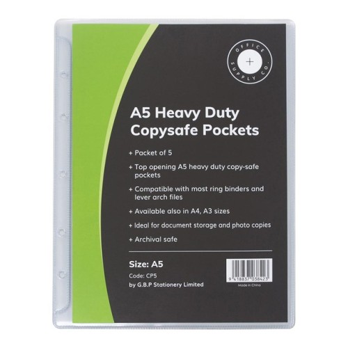 5 OSC Copysafe Pockets Heavy Duty 190 Micron A5 5 OSC Copysafe Pockets Heavy Duty 190 Micron A5