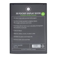 Insert Display Book A3 30 Pocket Black Insert Display Book A3 30 Pocket Black
