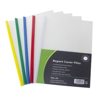 Report Cover Clear A4 Assorted Spine Holds 50 Sheets Pack 5
