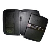 Log Book Cover Leather Look Black