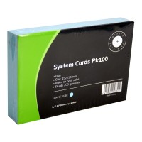 System Cards Ruled 102 x 152mm Blue Pack 100