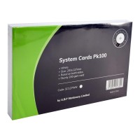 System Cards Ruled 203 x 127mm White Pack 100