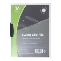 Black Swing Clip Report Cover Holds 30 Sheets A4