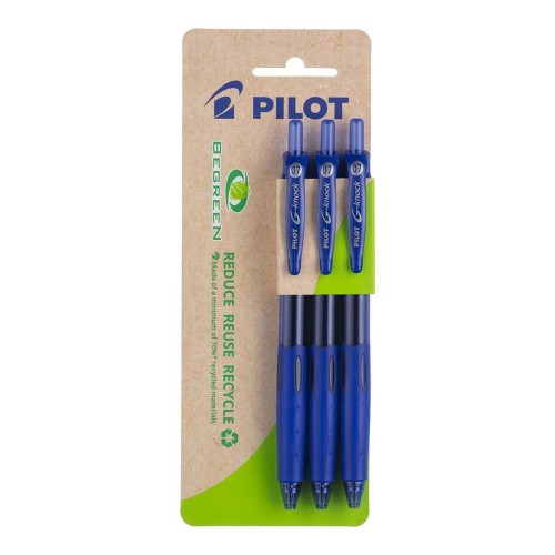 3-Pack Pilot BeGreen G-Knock Gel Fine Blue 3-Pack Pilot BeGreen G-Knock Gel Fine Blue