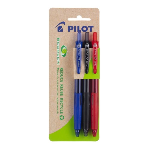 3-Pack Pilot BeGreen G-Knock Gel Fine Assorted 3-Pack Pilot BeGreen G-Knock Gel Fine Assorted