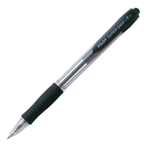 12-Pack Pilot Super Grip Black Retractable Clicker Pen Fine 12-Pack Pilot Super Grip Black Retractable Clicker Pen Fine