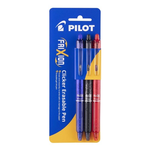 3-Pack Pilot Frixion Clicker Erasable Fine Assorted 3-Pack Pilot Frixion Clicker Erasable Fine Assorted
