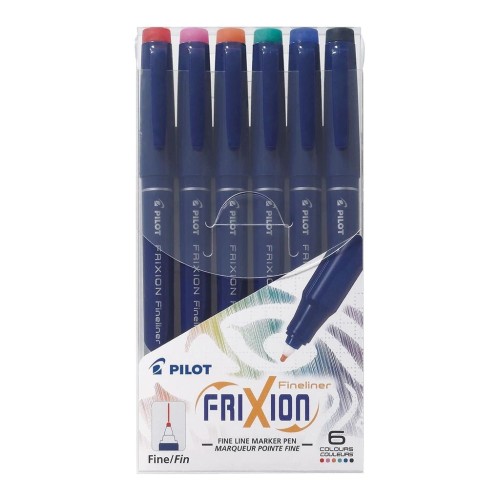 Pilot Frixion Fineliner Erasable Asstd. Pack 6 (SW-FF-S6) Pilot Frixion Fineliner Erasable Asstd. Pack 6 (SW-FF-S6)