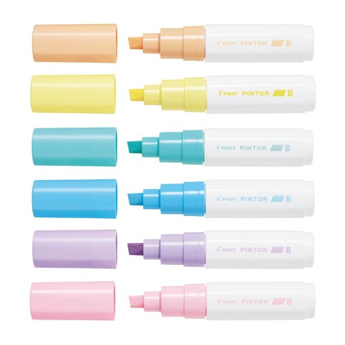 6-Pack Pintor Pastel Assorted Broad Markers - Pilot 6-Pack Pintor Pastel Assorted Broad Markers - Pilot