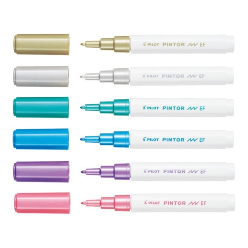 Pilot Pintor Marker Extra Fine Asstd. Metallic 6Pk